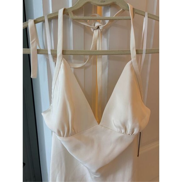 NWT J Crew Special collections ivory silk halter dress, Sz 4, $299 - Picture 2 of 7